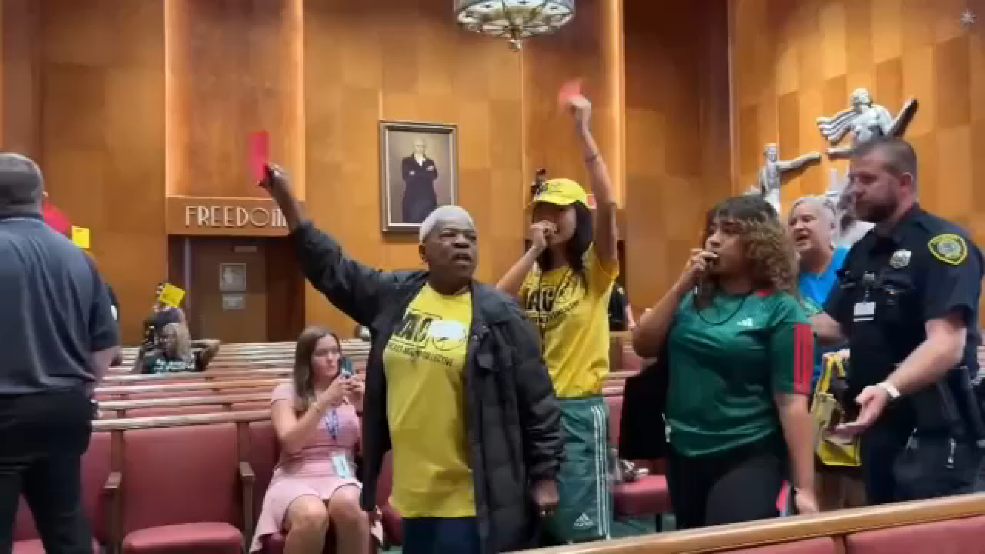 Protests erupt at Houston City Hall after council passes Mayor Whitmire's $7.5B budget
