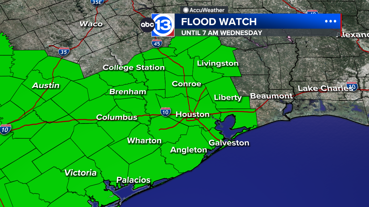 Flood Watch issued area-wide through Wednesday morning
