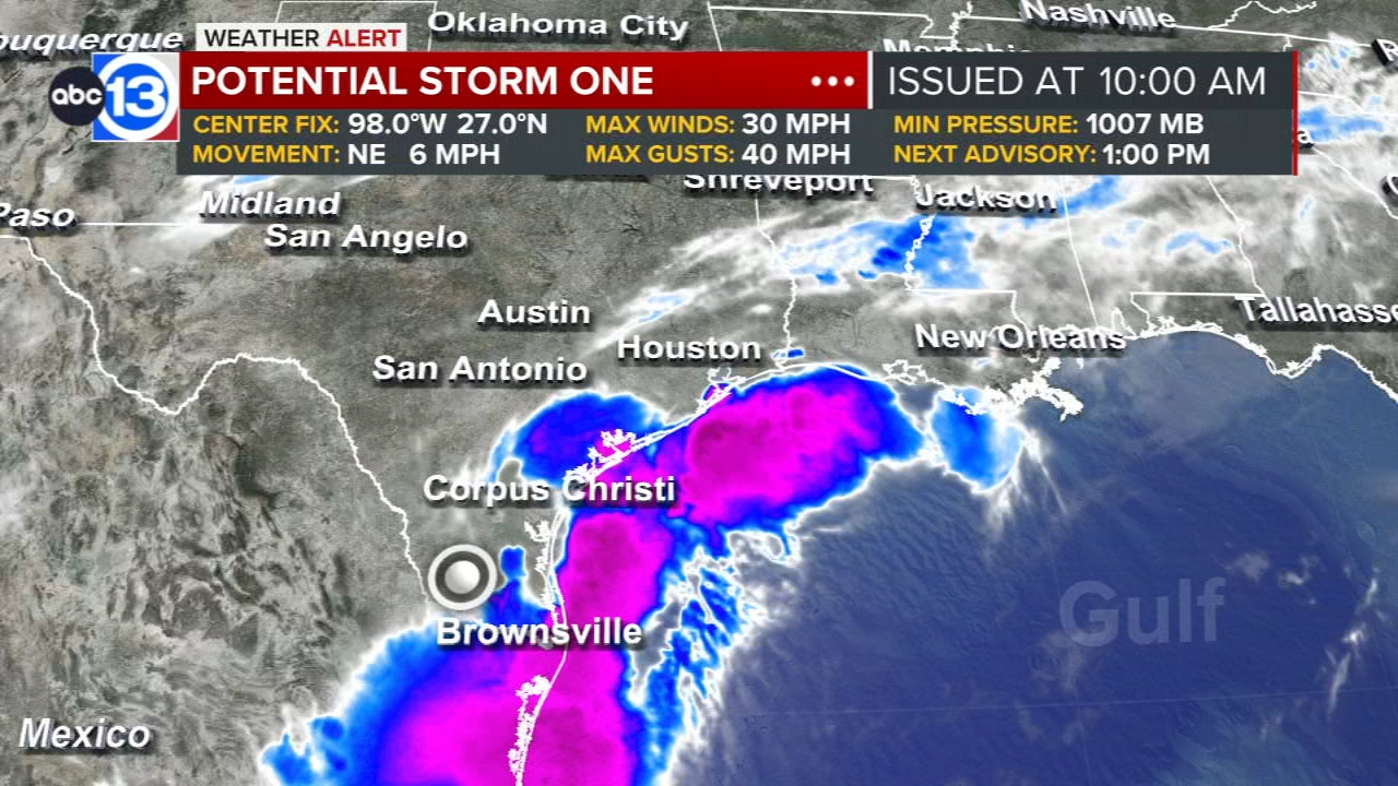 Potential Storm One has formed, could bring flooding rains to Texas Wednesday