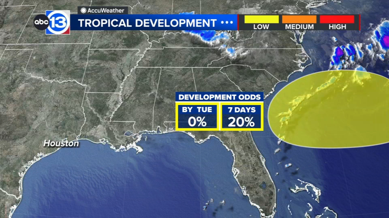 Low tropical development odds off the southeast U.S., Saharan dust arrives here