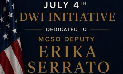 MCSO Deputy Erika Serrato July 4th DWI Initiative results in 54 Impaired Driving Charges