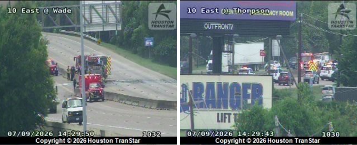 Crash shuts down East Freeway in Baytown area